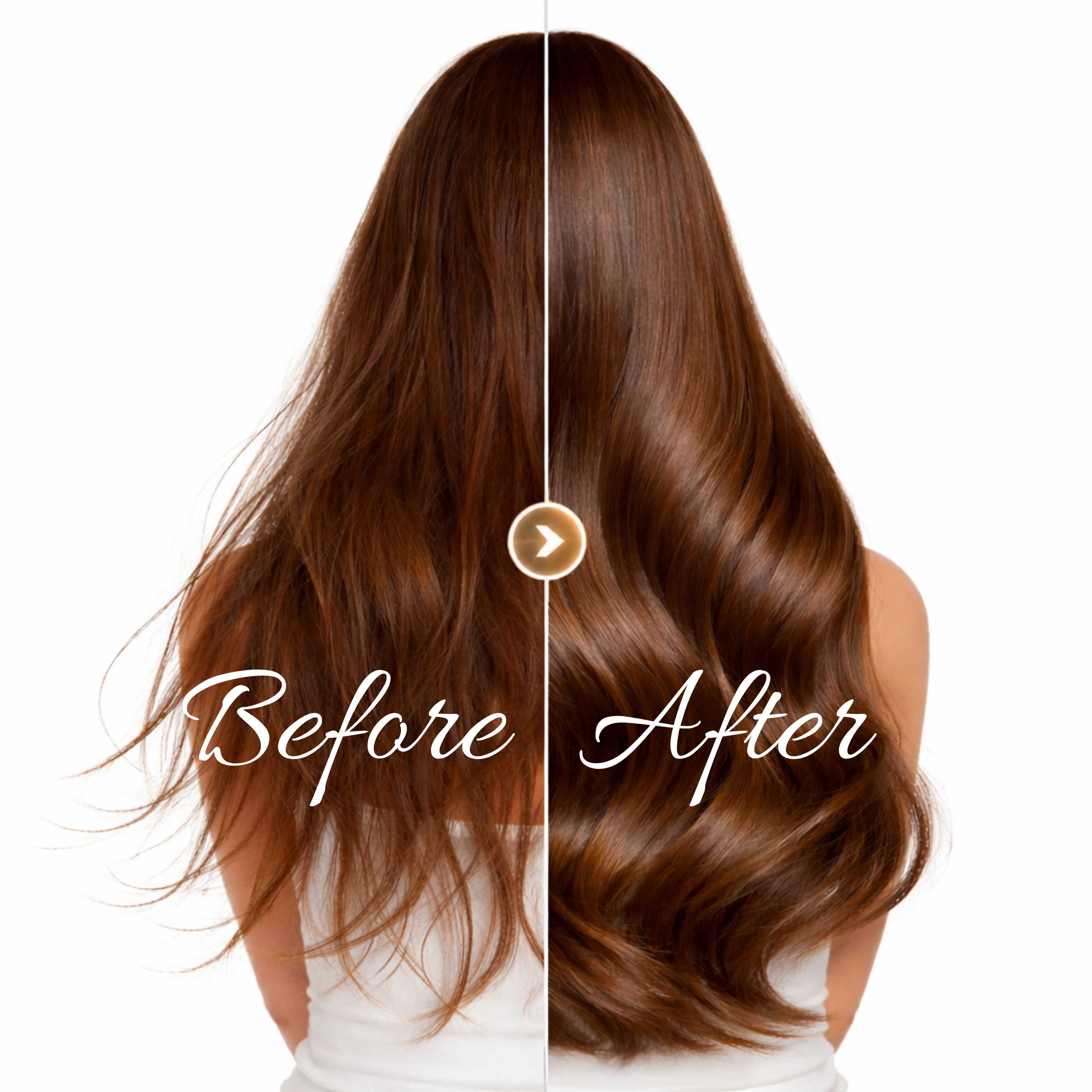 Cheveux avant après collagène marin QNC